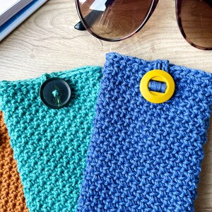 Crochet glasses case pattern, easy crochet pouch pattern for sunglasses and reading glasses