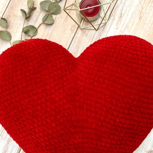 Crochet heart cushion pattern, Amigurumi heart pillow pattern, Crochet love heart cushion
