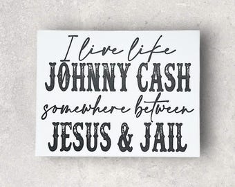 Waterproof Vinyl Sticker Johnny Cash Jesus and Jail