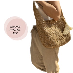 Boho crochet tote , PDF PATTERN,raffia bag,hand woven crossbody bag, handmade shoulder bag, x_Large unique handbags,bag for women ,