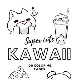 Super Cute Kawaii | 100 Coloring Pages | Digital Download Book - Etsy ...