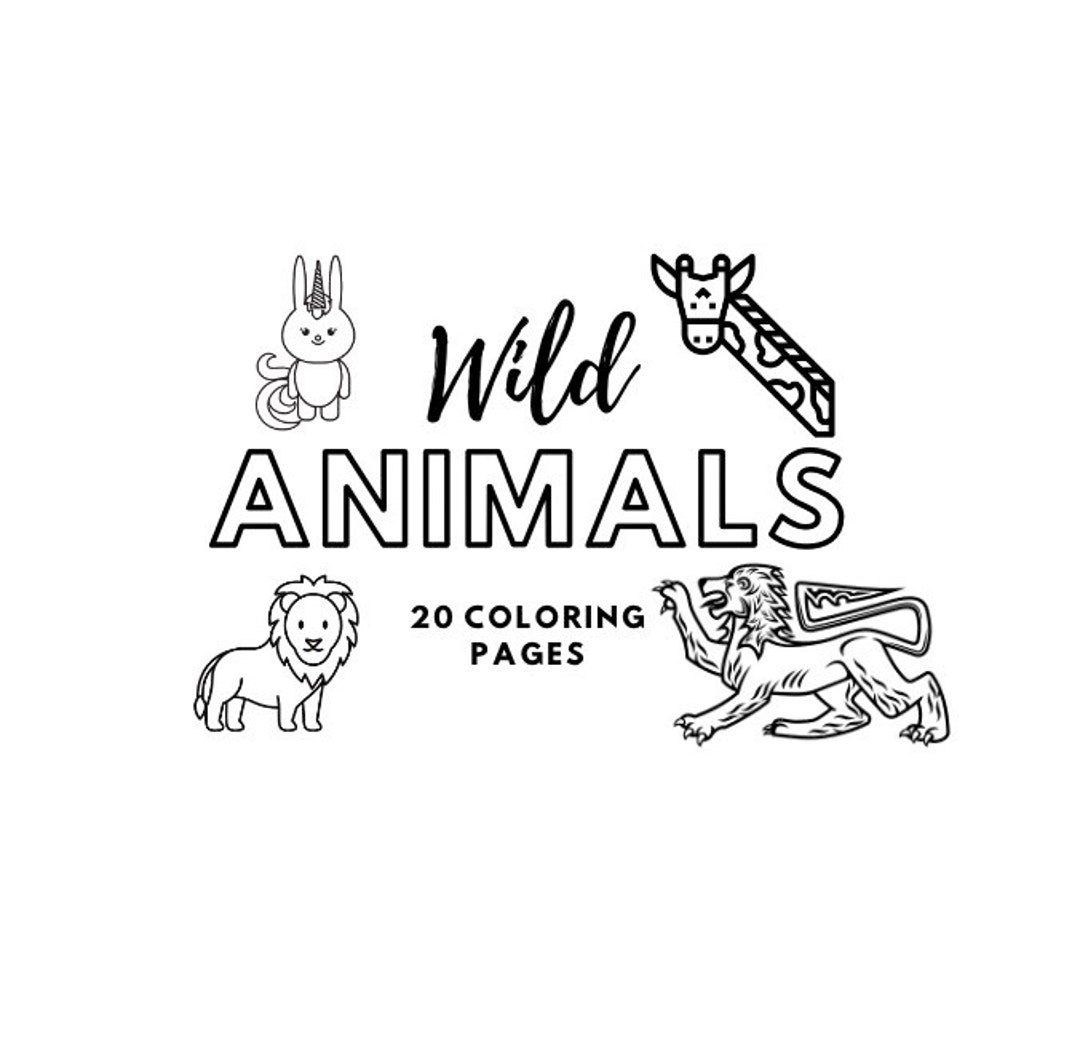 Wild Animals | 20 Coloring Pages - Etsy
