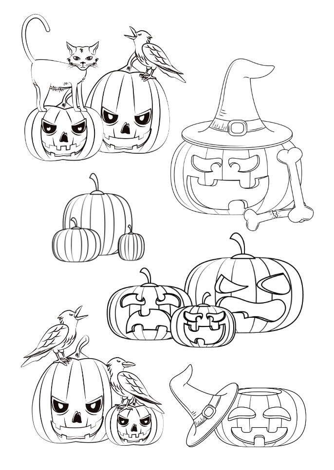 Spooky Halloween 100 Coloring Pages Digital Download - Etsy