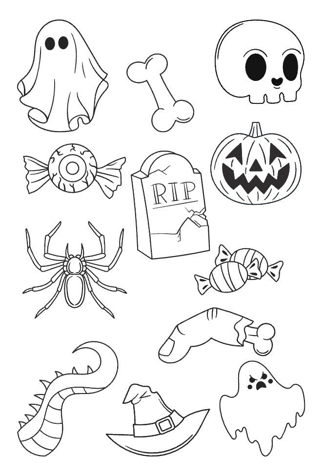 Spooky Halloween 100 Coloring Pages Digital Download - Etsy