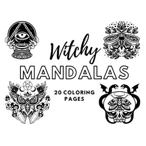 Witchy Mandalas | 20 Coloring Pages