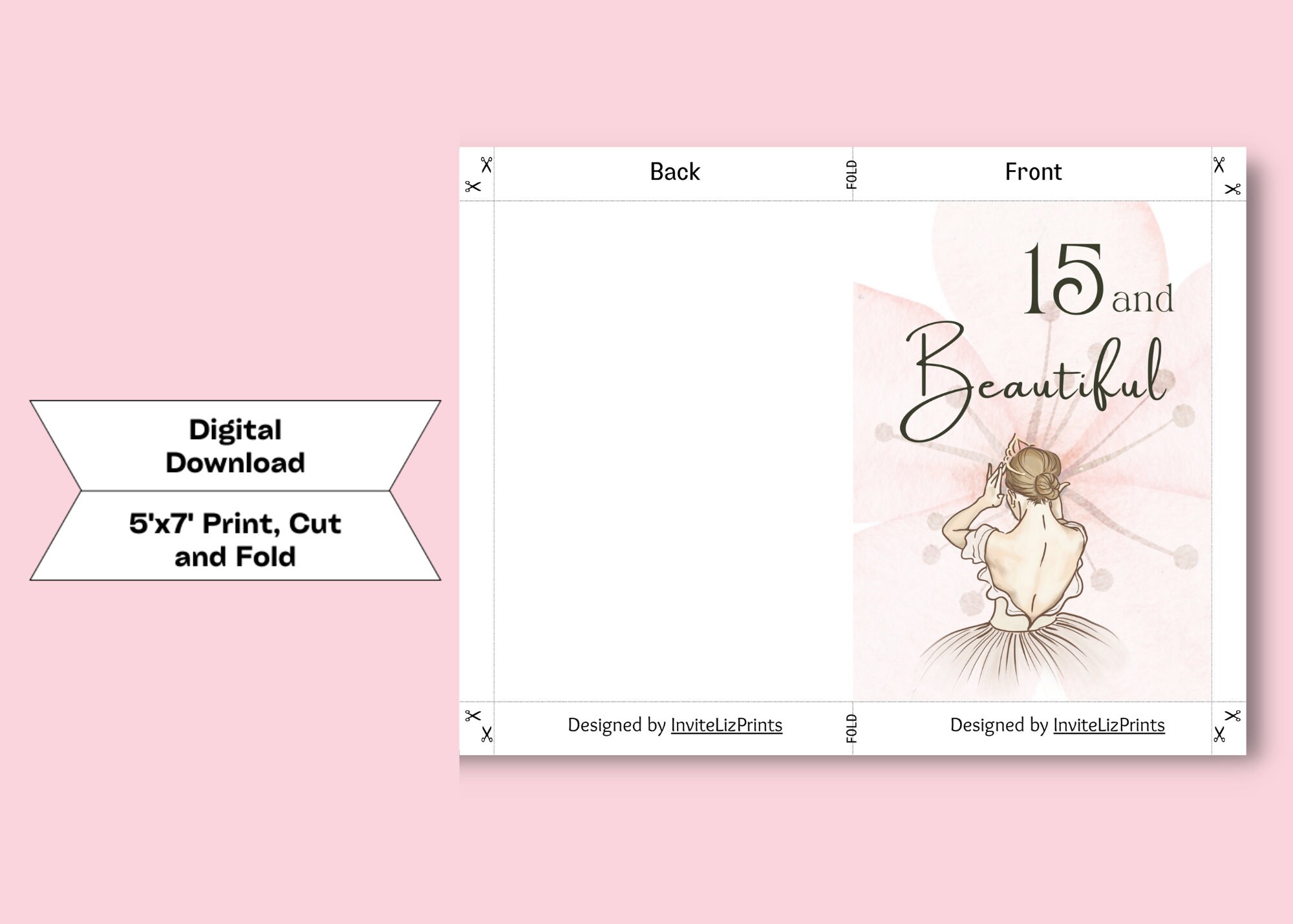 PRINTABLE Birthday Cards, Instant Download Cards, 15th Birthday ...