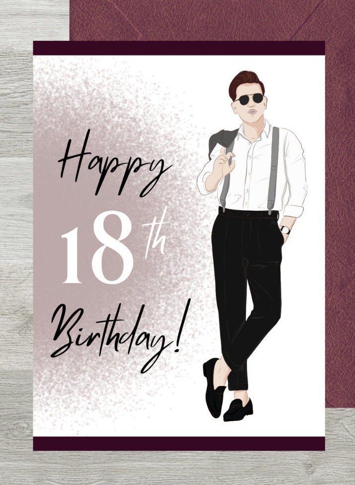 PRINTABLE Birthday Cards, Instant Download Cards, 18th Birthday ...