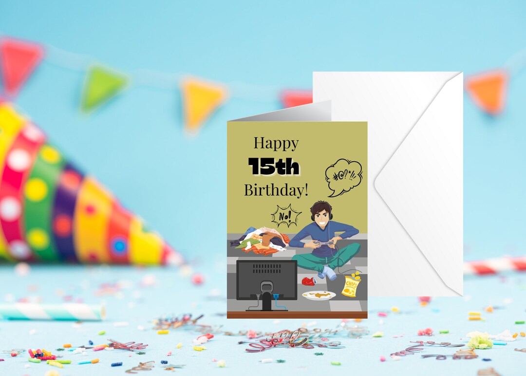 PRINTABLE Birthday Cards, Instant Download Cards, 15th Birthday ...