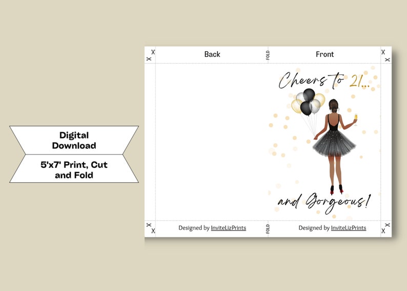 PRINTABLE Birthday Cards, Instant Download Cards, 21st Birthday ...