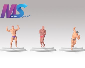 Miniature figure of bodybuilder in competition. Scale 1/64 or 1/48