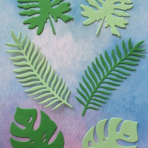 18 Large Exotic Tropical Leaf Plant Monstera Leaves Die Cut Card Making Toppers