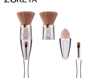 Makeup Brush Set, Travel Size, Mineral Powder, Sponge, Angled Brush