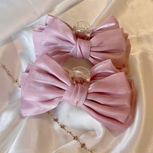 Large Bow Hair Claw Clips, Cute Elegant Fabric Bow Hair Claws, Girl Hair Claw, Trendy Bow…