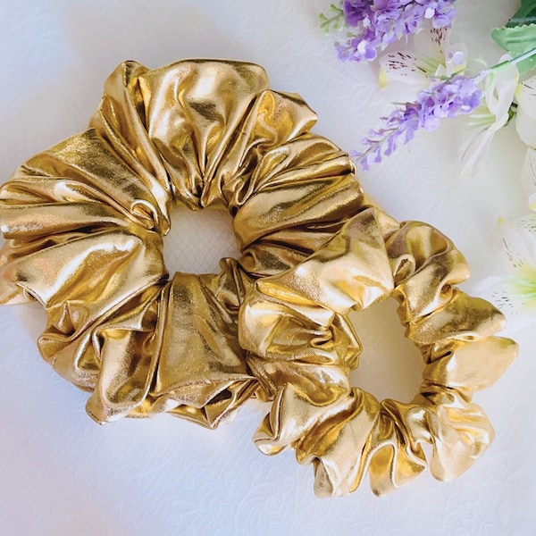 Solid Metallic Scrunchie, Soft Stretchy Scrunchie, Soft Hair Scrunchie, Bridesmaid Silk Scrunchie, Hair Accessories, Christmas gifts…