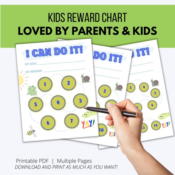 Kids Reward Chart Boys Reward Chart Printable Kids Habit - Etsy