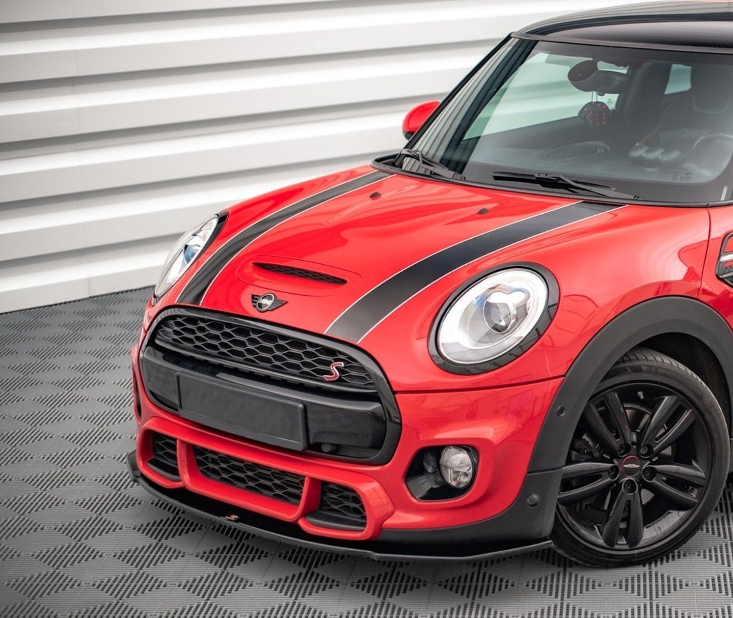 Rot Echte Kohlefaser Auto Getränkehalter Pad für Mini Cooper F55