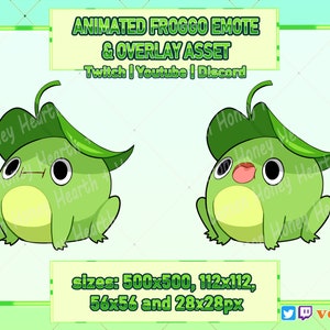 Animated Frog A Emote Overlay Asset Digital Sticker for Twitch | Youtube | Discord Froggo Cute Kawaii