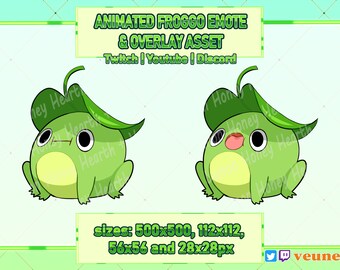 Animated Frog A Emote Overlay Asset Digital Sticker for Twitch | Youtube | Discord Froggo Cute Kawaii