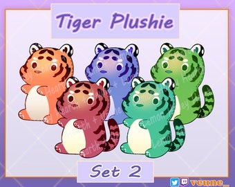 Stream Asset Tiger Plushie Set 2 for Twitch Youtube Discord | Cute Kawaii Sticker Decoration Overlay Addition