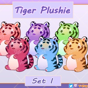 Stream Asset Tiger Plushie Set 1 for Twitch Youtube Discord | Cute Kawaii Sticker Decoration Overlay Addition
