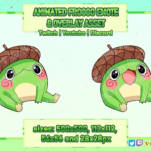 Animated Frog B Emote Overlay Asset Digital Sticker for Twitch | Youtube | Discord Froggo Cute Kawaii