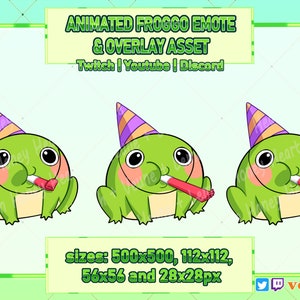 Animated Frog C Emote Overlay Asset Digital Sticker for Twitch | Youtube | Discord Froggo Cute Kawaii