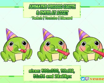 Animated Frog C Emote Overlay Asset Digital Sticker for Twitch | Youtube | Discord Froggo Cute Kawaii
