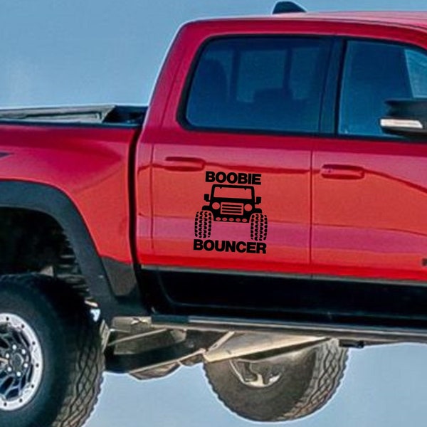 Boobie Bouncer - Decal Vinyl Sticker Off Roading is for Girls Decal for your 4x4 Off Road Vehicle Truck Car Golf Cart Funny Sarcastic Decal