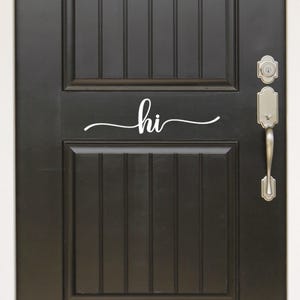 Hallo Tür Aufkleber Vinyl Wand Aufkleber Vinyl Etiketten Haustür Spaß Nette Tür Dekor tolle Geschenke Abziehbilder Wohnkultur Aufkleber Computer Aufkleber Autoaufkleber