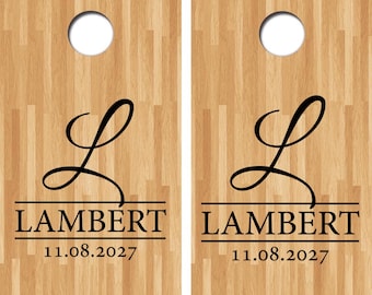 Custom Cornhole Decals: Personalized Wedding Anniversary Gift