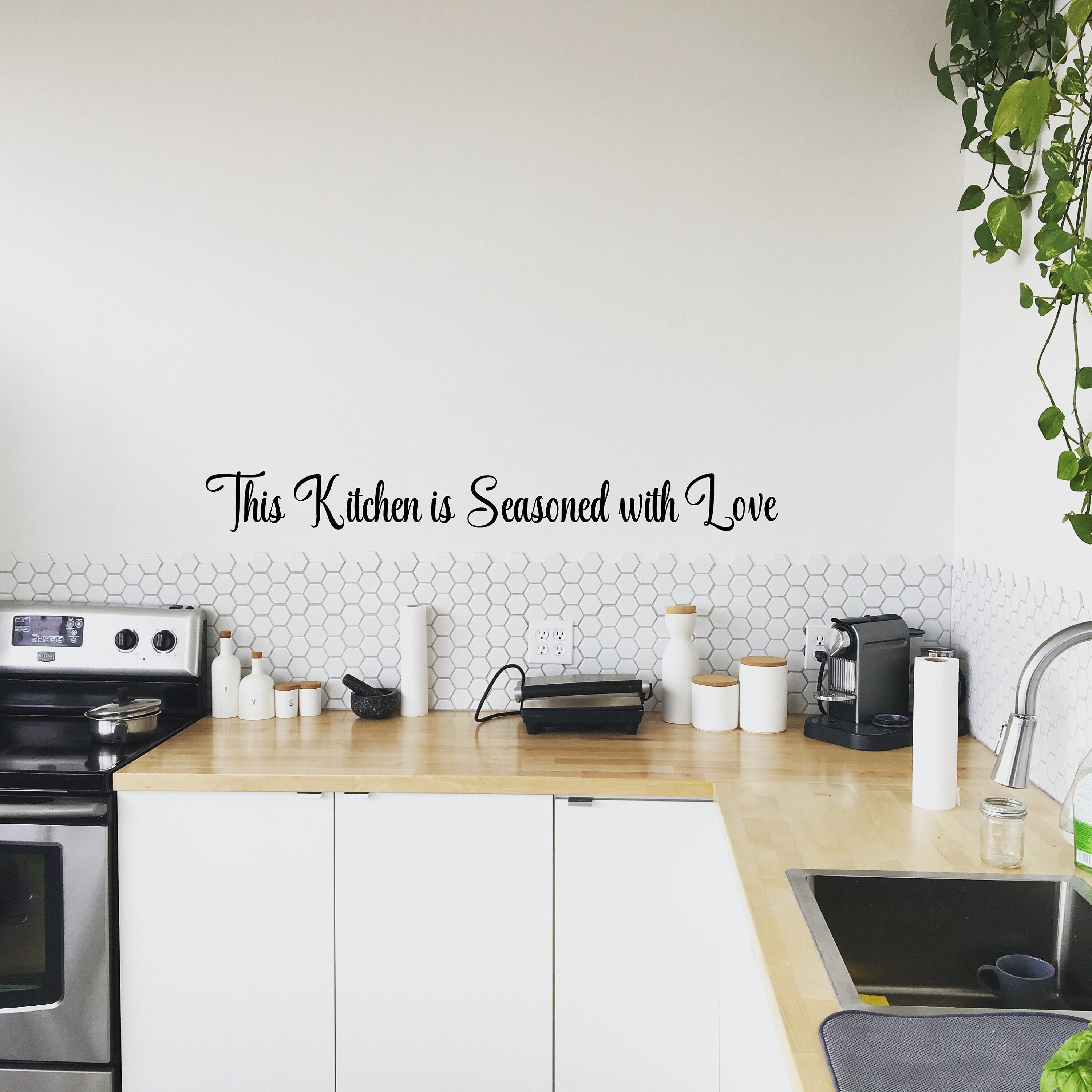 This Kitchen is Seasoned With Love Decal Vinyl Wall Decal Fun Kitchen ...