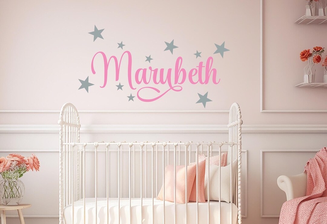 Personalized Name Wall Decal for Boy or Girl Monogram Initial Fancy ...