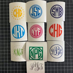 Monogram Decals for Car Monograms for Computer Vinyl Decal for Phone IPhone Air Pods Truck Window Monogram Decals for School Supplies Turvis
