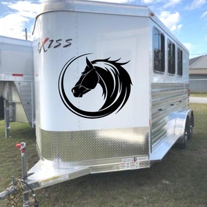 Horse Head Decal Circle Vinyl Decal Bumper Sticker Equestrian Rider Horse Trailer Cross Country Riding Hunter Jumper Horse Show Decal