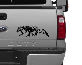 Horses Running Three Vinyl Decal for your Horse Trailer or Truck Rodeo Decal Western Rider Decal Female Barrel Racer Beautiful Horses