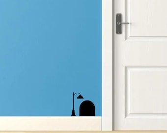 Mouse Hole with Light Post Wall Decal Mouse House Sticker Window Decal Mice Computer Sticker Cute Mousehole Stairwell Floor Board Sticker