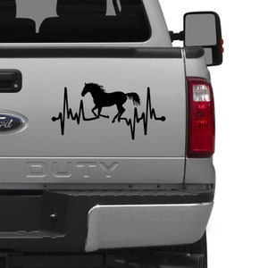 Horse Heartbeat Bumper Sticker Vinyl Decal for your Car Horse Trailer or Truck Rodeo Decal