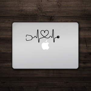 Nurse Doctor Stethoscope Heartbeat - Vinyl Decal for your Car, Computer, Anywhere to Show Off Your Love of Medicine Great Gift Ideas
