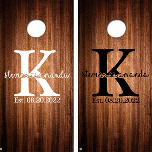 Custom Cornhole Decals Set of 2 Wedding DIY Decals Personalized for Your Occasion Wedding Anniversary Birthday Decor