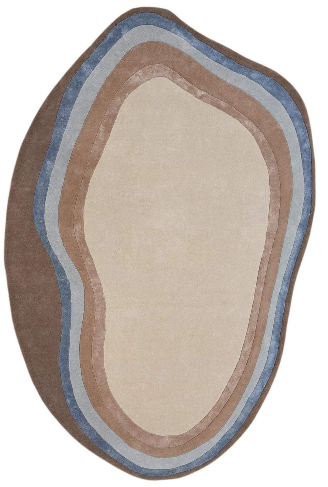 Hand Tufted Organic Shape Rug – Modern Abstract Neutral Area Rug, Beige ...