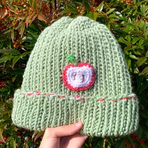 Crochet Apple Beanie, Crochet Beanie, Crochet Apple, Cute Beanie, Cute Apple Beanie, Handmade Beanie, Apple, Crochet, Beanie