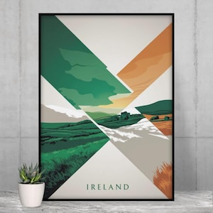 Ireland Wall Art Print | Digital Download | Minimalist Irish Map Poster | Trendy Decor Gift