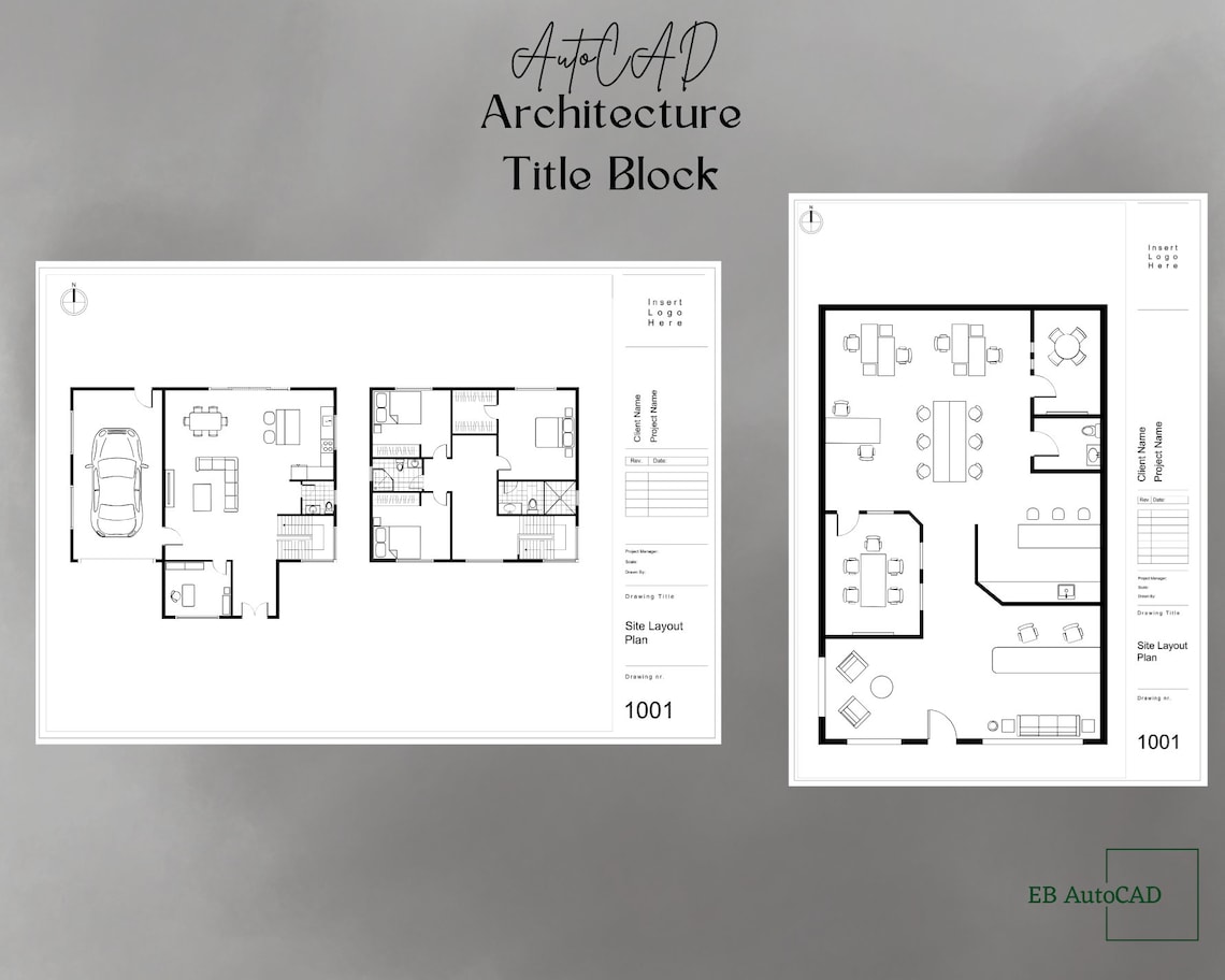 Autocad Title Block Template | Minimalist Architectural Layout DWG - Etsy