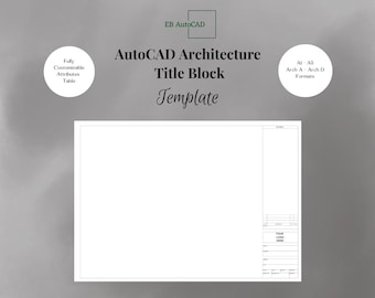 AutoCAD Title Block Template: Architectural & Engineering CAD Layout (DWG Digital Download)