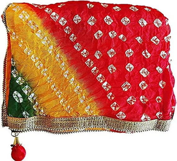 Rajasthani Bandhej Dupatta Silk Bandhani Bandhej Women Multi Etsy