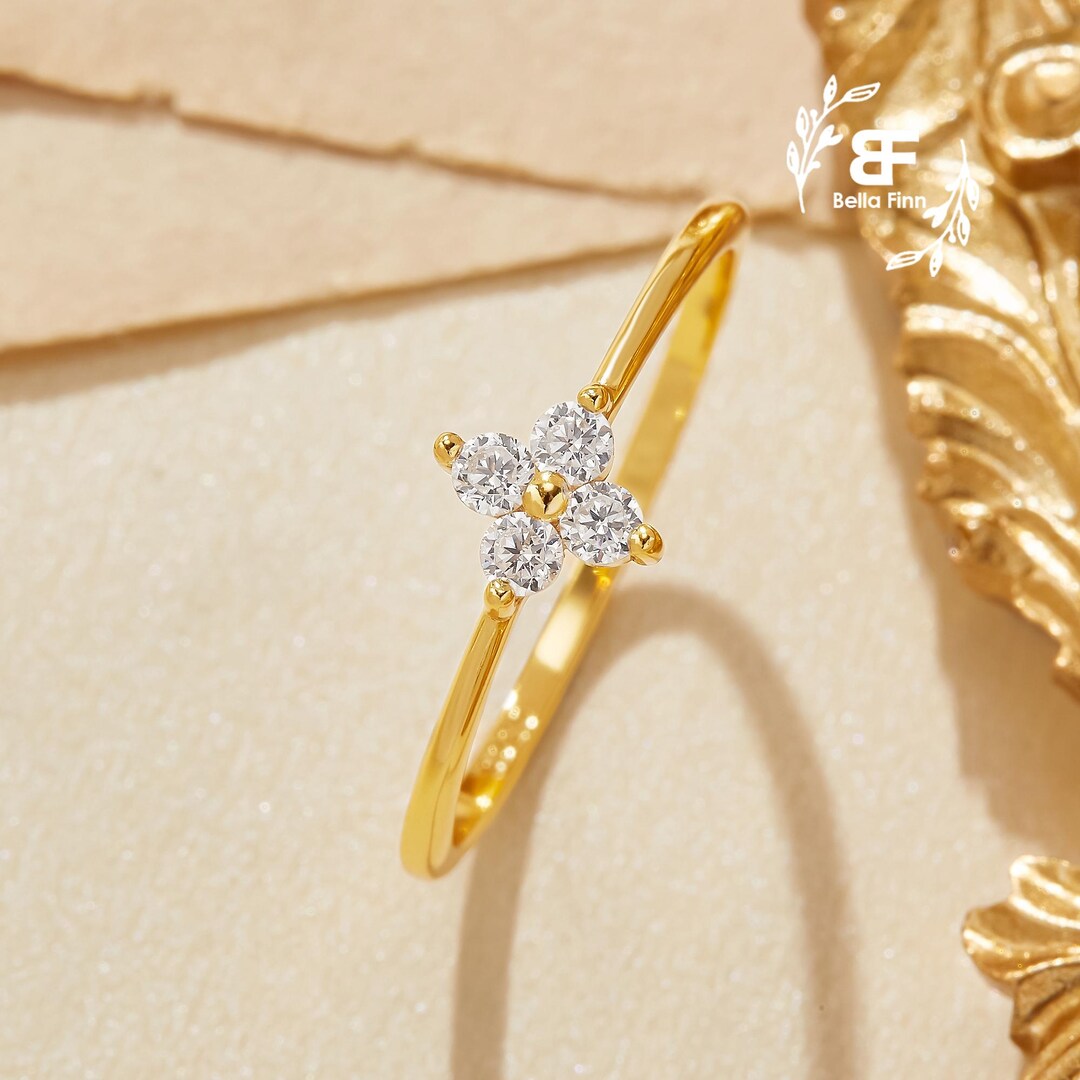Dainty Four Leaf Lucky Clover Ring,solid 925 Sterling Silver Ring ...
