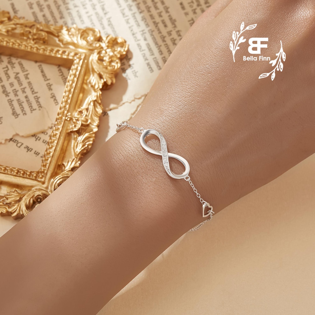 Infinity Love Bracelet, Solid 925 Sterling Silver Bracelet