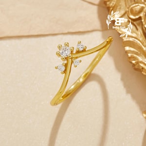 Dainty Moissanite Engagement 9K/14K/18K Gold Ring,  Wedding Promise Ring, Birthday Gift for Her