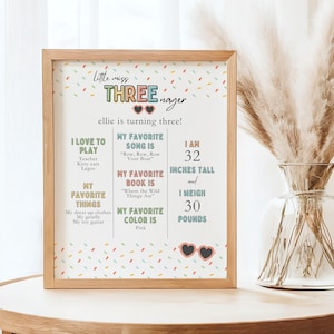 Little Miss Threenager Milestone Board - Threenager Birthday Custom Sign - 3rd Birthday Decorations for Girl 3rd Birthday Party