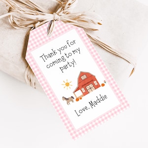 Farm Theme Party Favor Tags - Three I E I O Birthday Party Favors - Farm Birthday Favors for Girl - Fall Pumpkin Editable Instant Download
